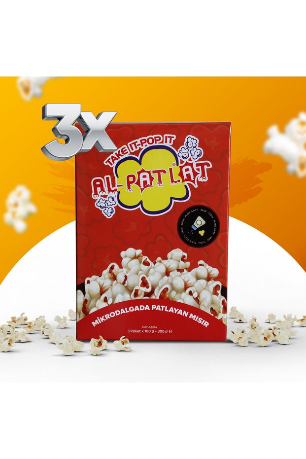 Microwave Popcorn 3 Boxes (100 Gr X 9 Packs) - Ready in 3 Minutes - 100% Made in Turkey