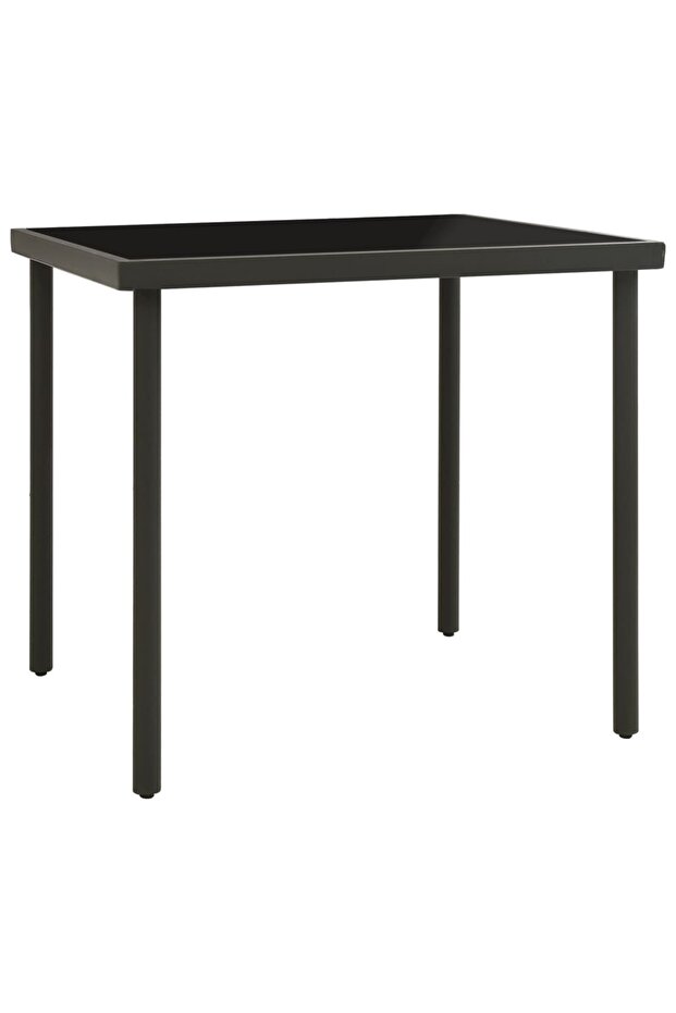 Outdoor Dining Table Anthracite 80x80x72 cm Glass and Steel
