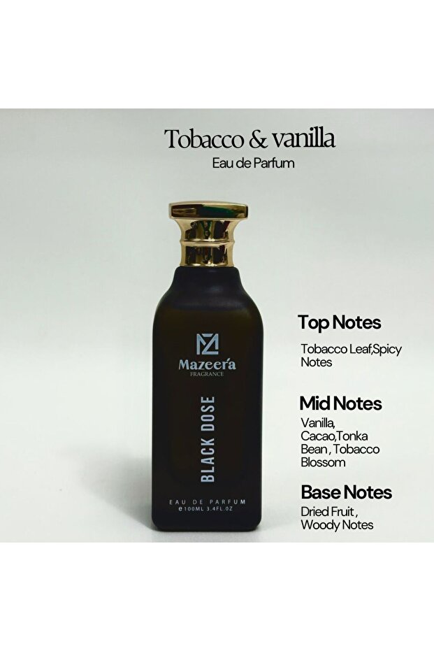 𝑩𝒍𝒂𝒄𝒌 𝑫𝒐𝒔𝒆 | Tobacco & Vanilla | Unisex | EDP | 100ml (3.4 FL.OZ) | 12+ Hours Longevity