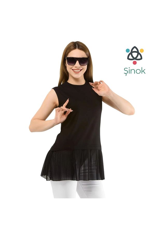 Piliseli Penye İçlik Tunik - 1