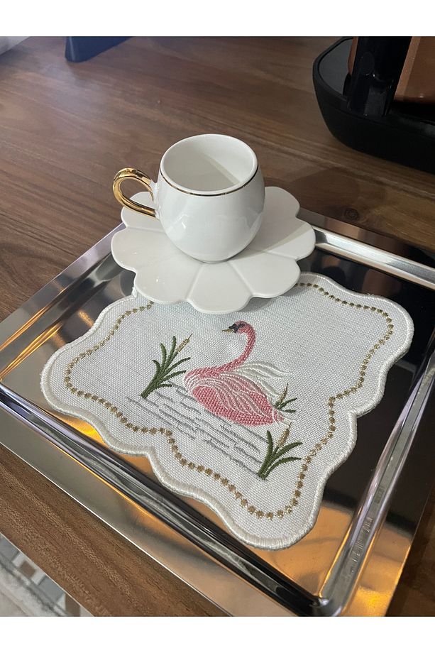 KUĞU DESEN 6 PARÇA KOKTEYL PEÇETE - 3