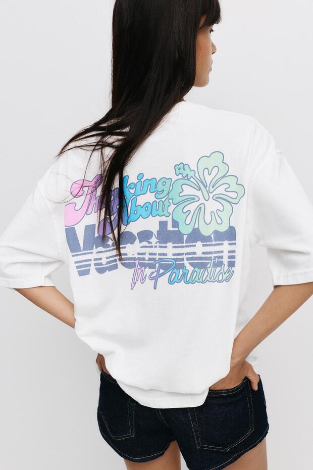 Hibiscus çiçekli t-shirt - 4