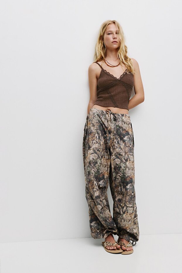 Buruşuk dantel detaylı üst - 3