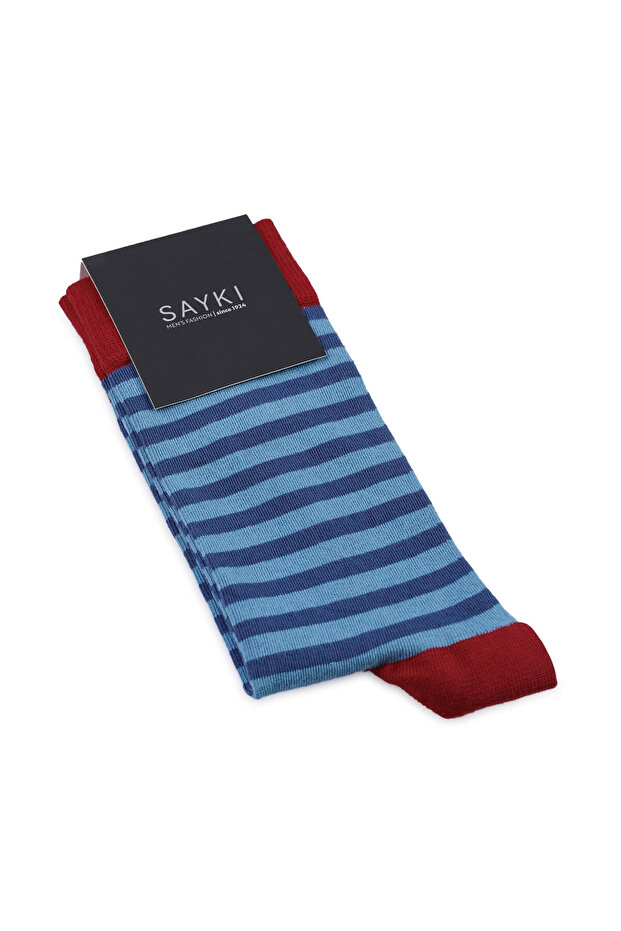 Red Striped Cotton Socks - 1