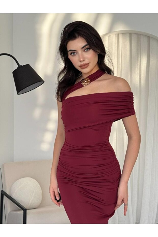 Reta Çapraz Omuz Elbise - 3