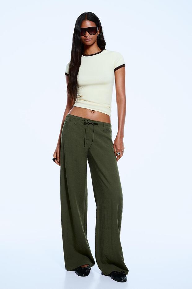 Rustik geniş paça pantolon - 1