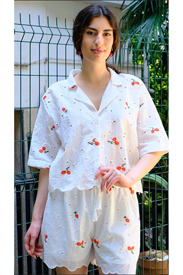 Ajurlu Şort Takım - 1