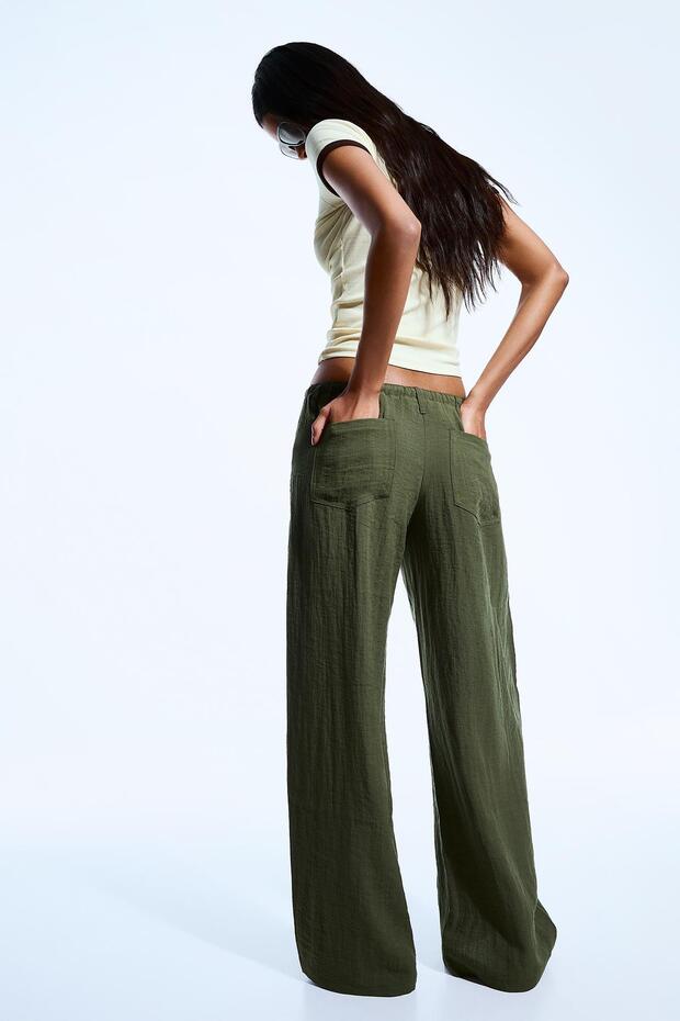 Rustik geniş paça pantolon - 4