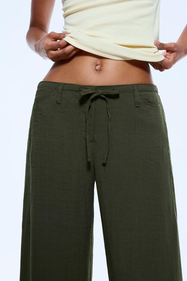 Rustik geniş paça pantolon - 3