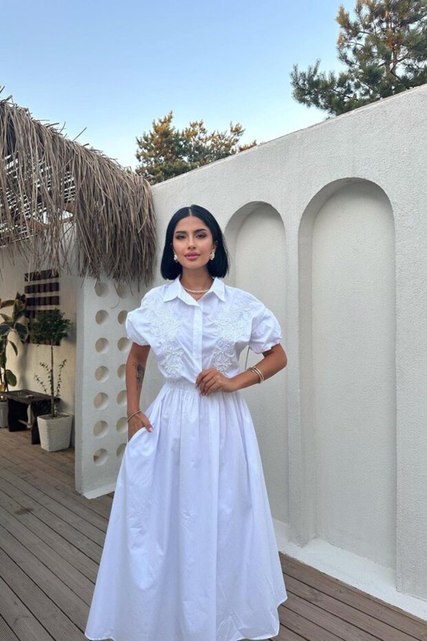 Rochie albă brodata - 3