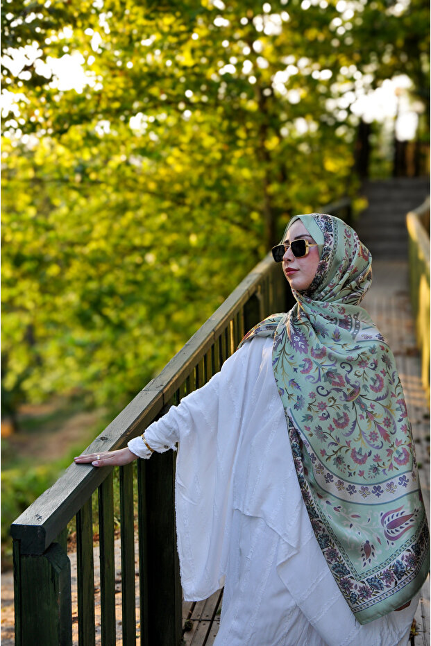 شال حريري بنمط الربيع المخفي من جانجان - 2