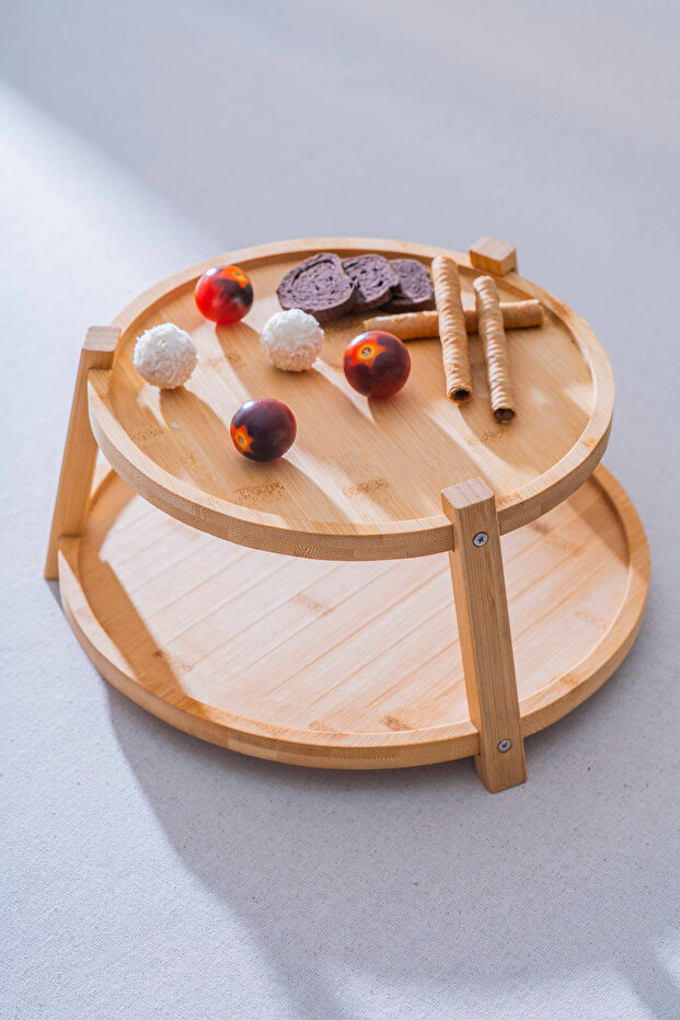 Bambu İki Katlı Sunumluk - 2