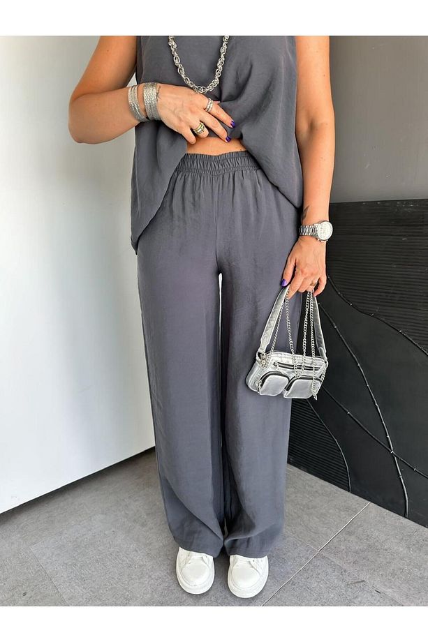 Antrasit Bluz Pantolon Soft Takım - 6