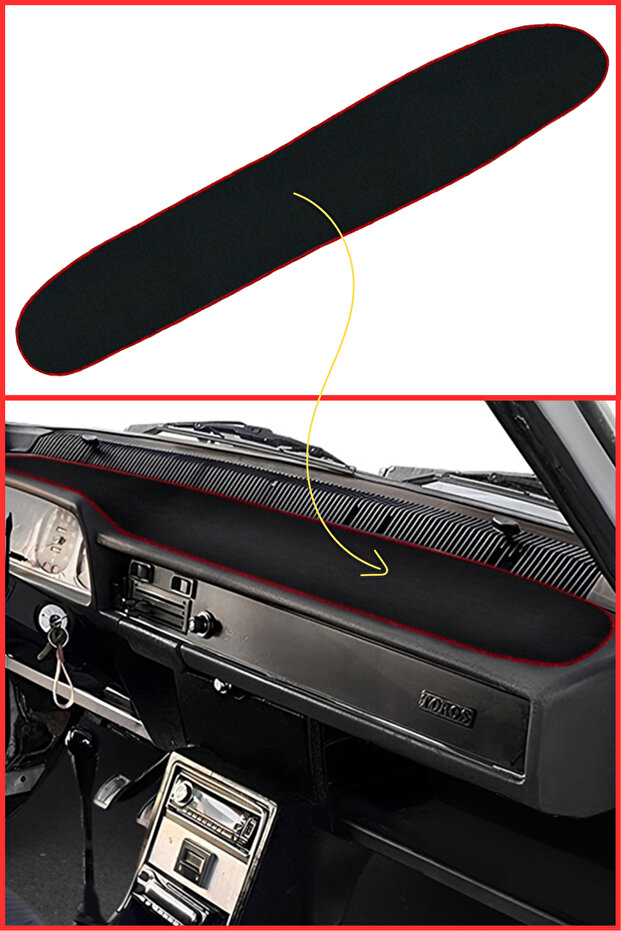 Renault 12 Taurus Black Torpedo Protection Cover Carpet Cover | Renault 12 Taurus Front Breast Protection