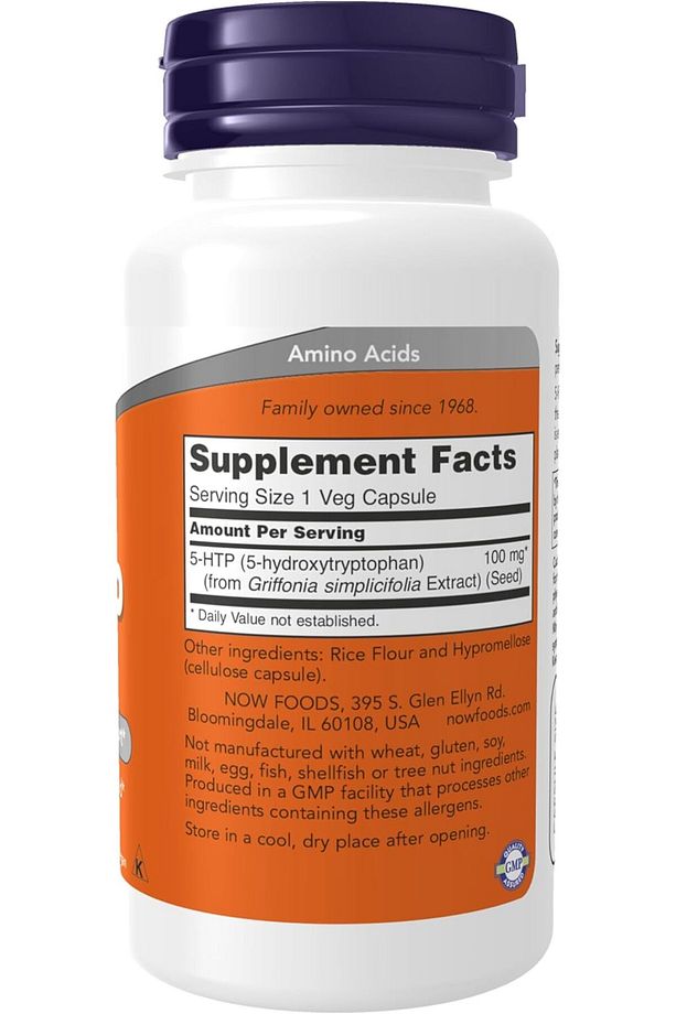 Foods Supplements, 5-HTP (5-hydroxytryptophan) 100 mg, Neurotransmitter Support*, 60 Veg Caps - 2