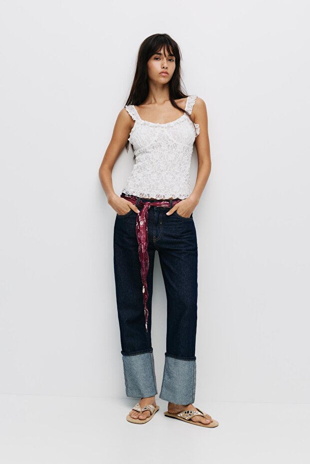 Dantel askılı bluz - 3