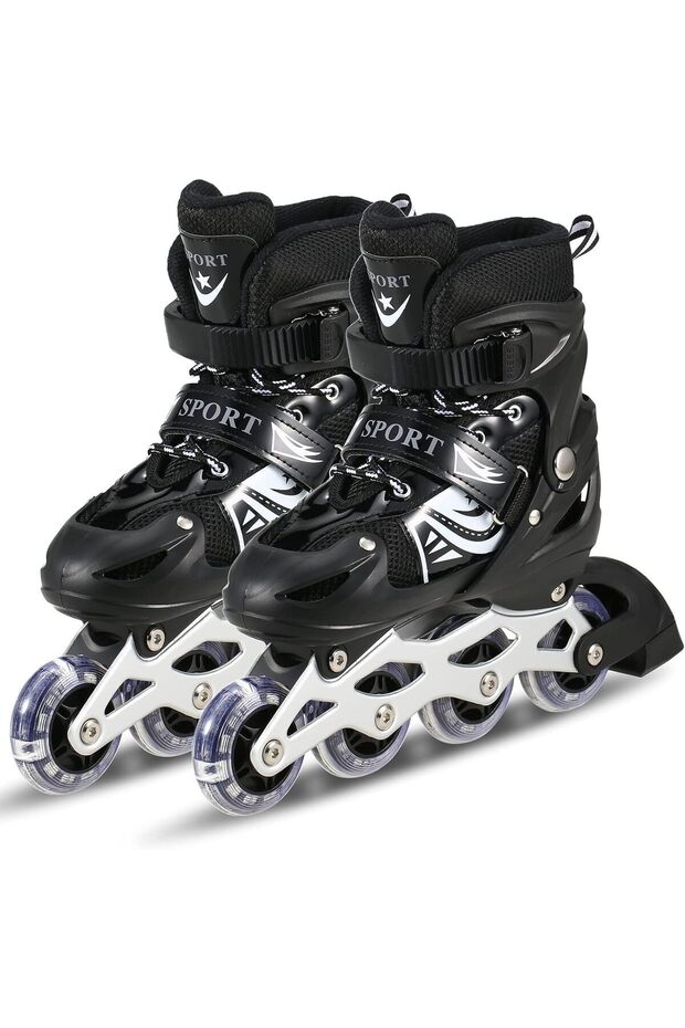 Skates Adjustable Size Roller Skates with Flashing Wheels for Outdoor Indoor Children Skate Shoes fo