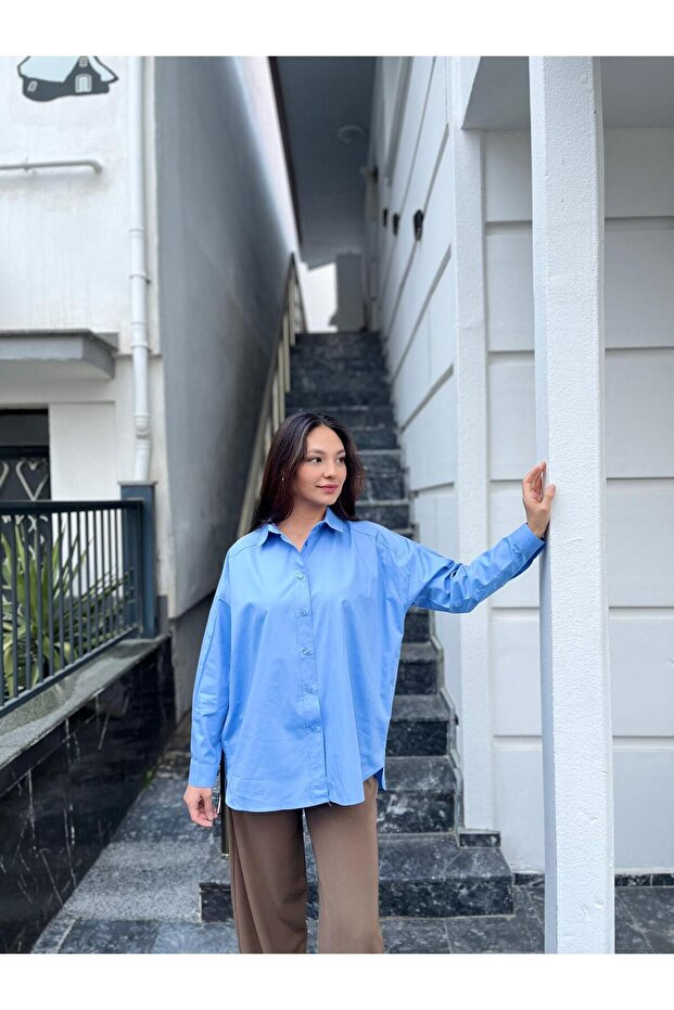 Mavi Basic Poplin Gömlek - 2