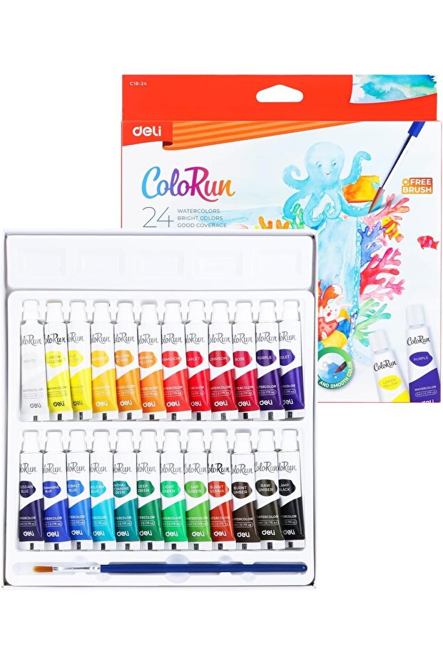 EC18-24 Watercolor Set – 24 Colors (5ml / 0.17 fl oz)