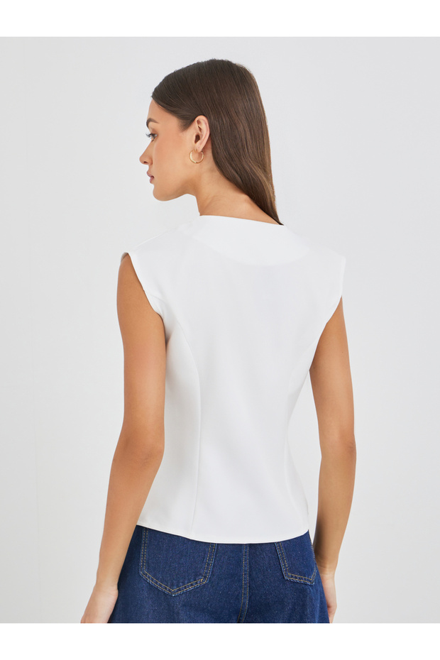 سترة بدون أكمام بأزرار - 5