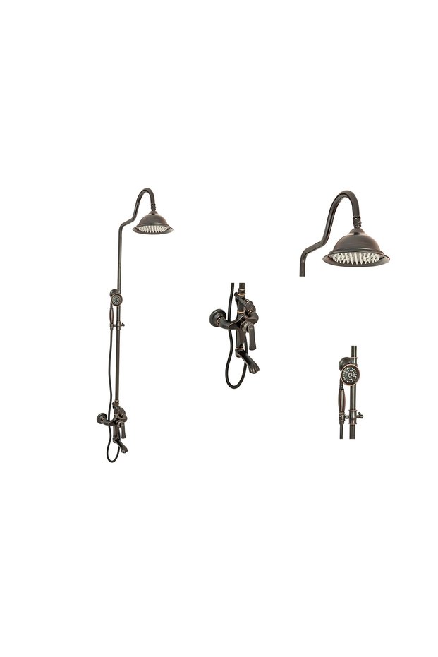 Three-function shower panel, antique black, TRENDY S