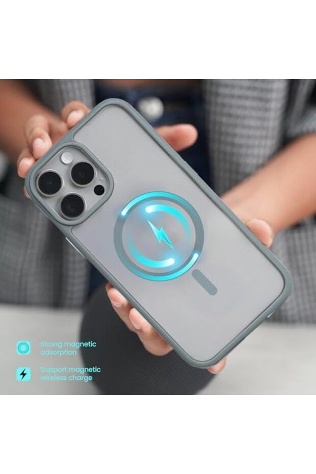 Magnetic Case for iPhone 16 Pro Max Compatible with MagSafe, Translucent Matte Back Camera Le - 8