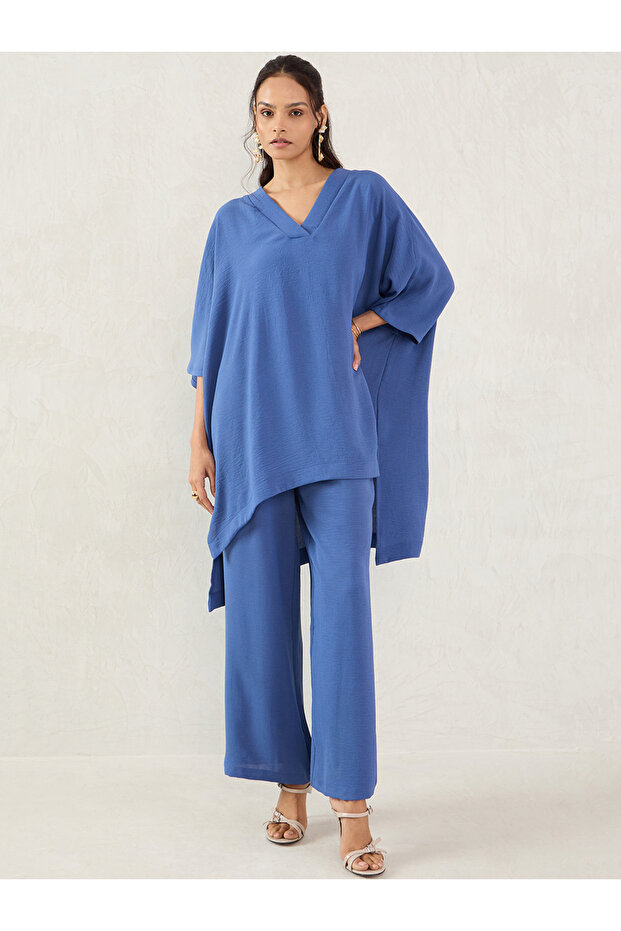 High-Low Hem Longline Top and Pants Co-Ords