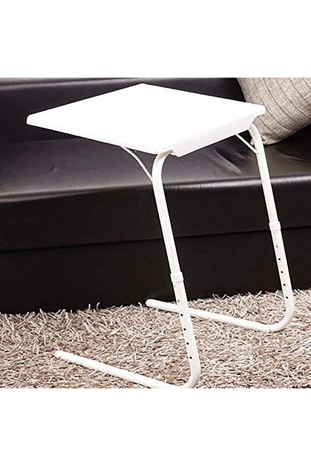 Foldable Assembled Table TV Tray Portable Folding Snack Table - Adjustable Sofa Side Table, Bed Lapt