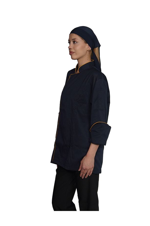 AŞÇI / ŞEF CEKETİ LACİVERT-SARI UNISEX - 2