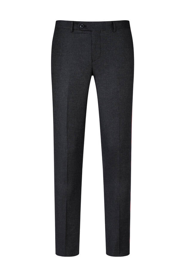 Black Slim Fit Fabric Trousers with Side Pockets