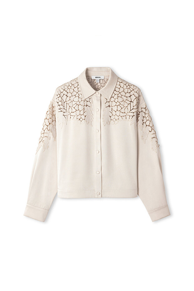 Nakış aplikeli gömlek ceket - 3