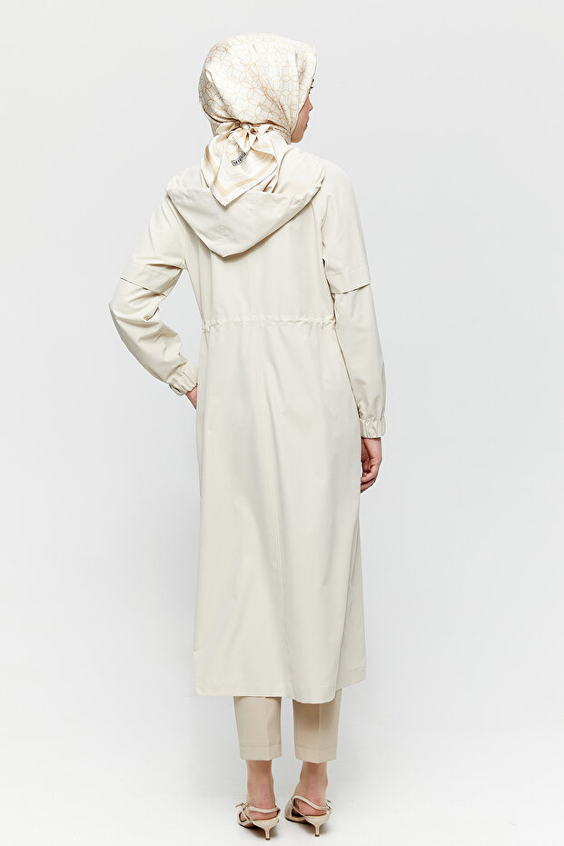 Kapüşonlu Ayarlanabilir Pardösü - 5