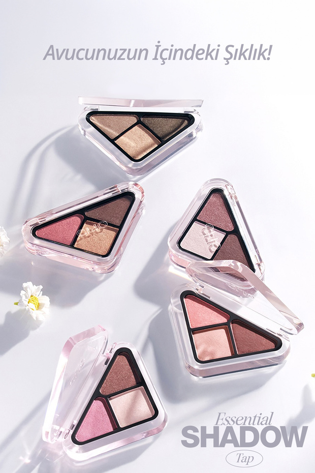 3 Renk Içeren, Mat Ve Işıltılı Bitişli Mini Far Paleti Essential Shadow Tap 03 Mauve Authentic - 6