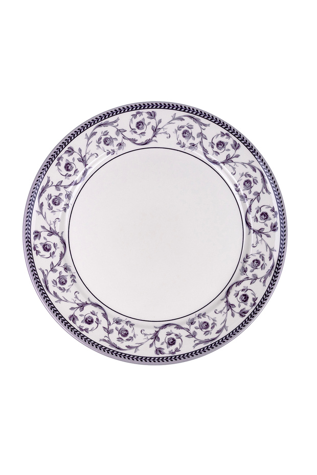 Callista 12 inch Ceramic Chop Plate (Purple & White, Set Of 1)