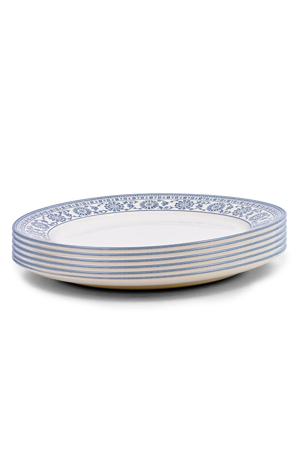 Plethora 12 inch Porcelain Chop Plate (Grey & White, Set Of 6)