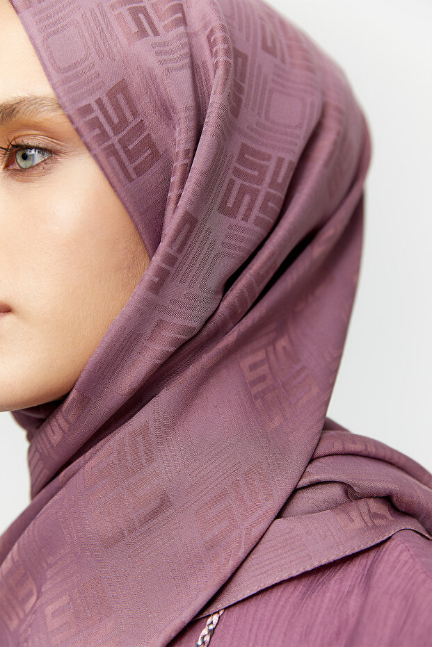 Jakarlı Monogram Şal - 4