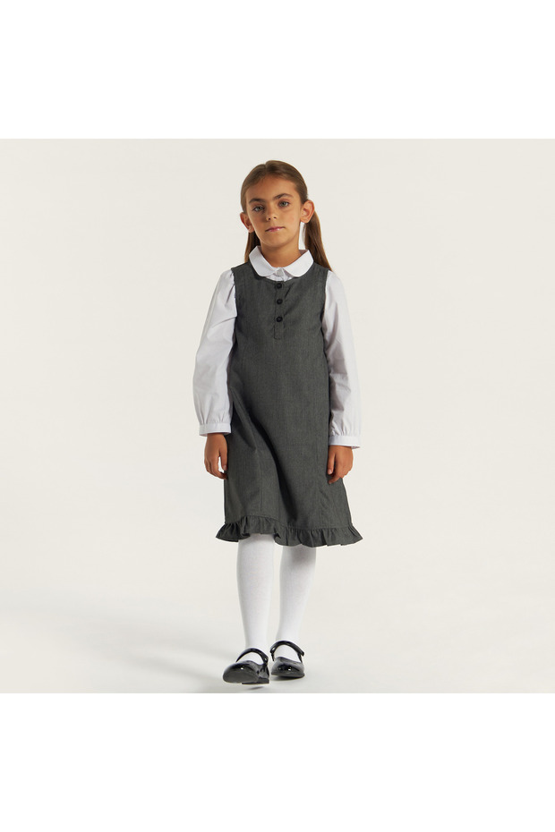 مريلة سادة مع حاشية مكشكشة - 2