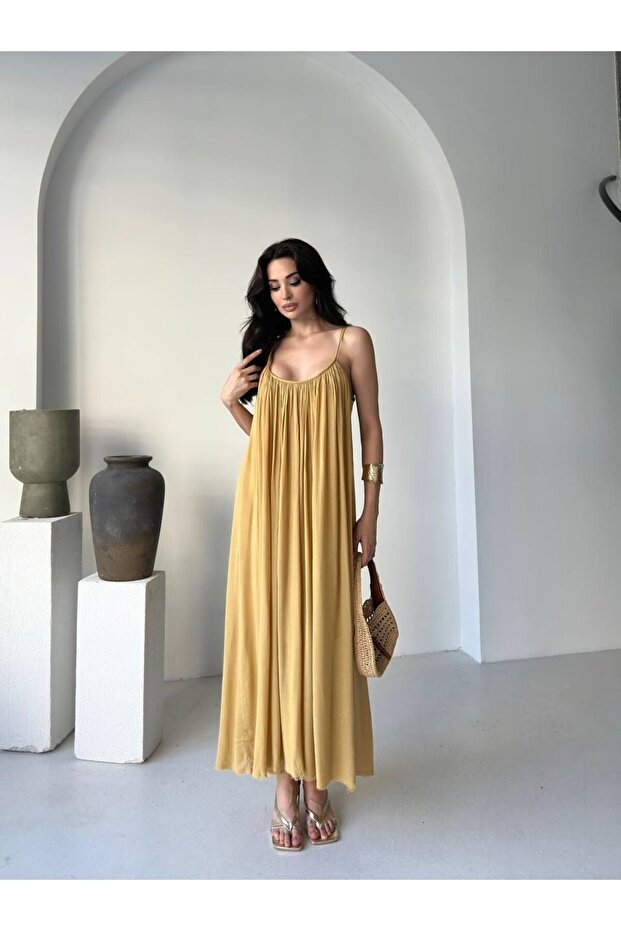 Askılı Maxi Elbise - 6