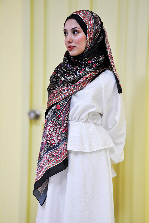 شال حريري بنمط جلزار جانجان - 2