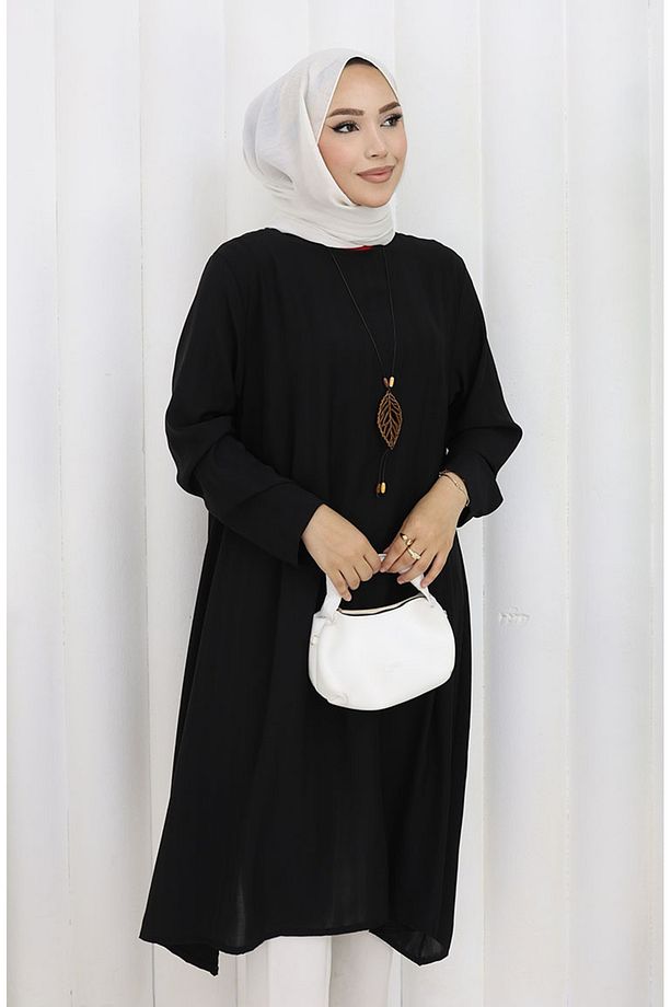Krep Kumaş Salaş Tunik 1011-01 Siyah - 3