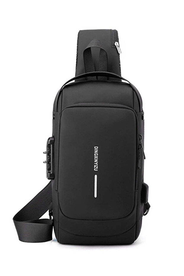 Anti-Theft Bag, Waterproof Crossbags for Women, USB Charging Solid Black