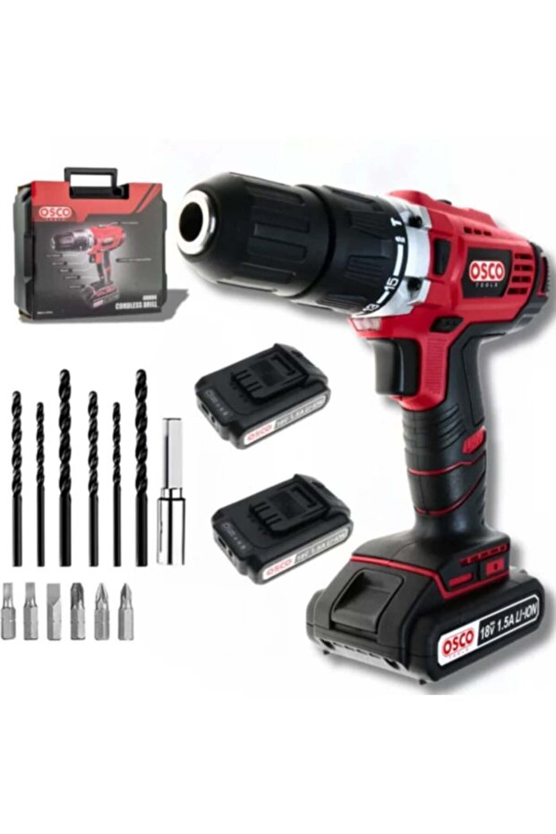 OSCO Drill 18V Lithium Battery 13mm - 2 Batteries