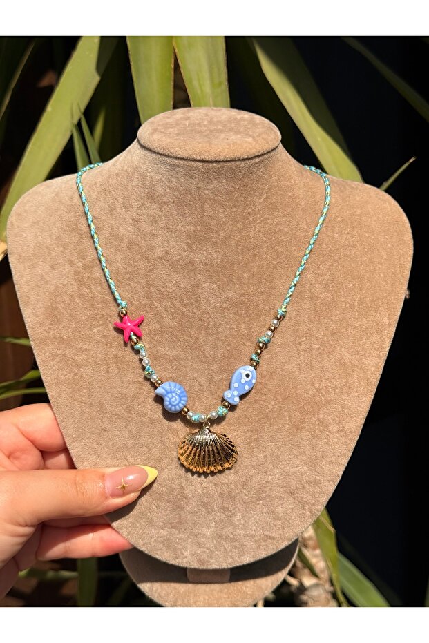 Çelik Charmlı Kolye - 1