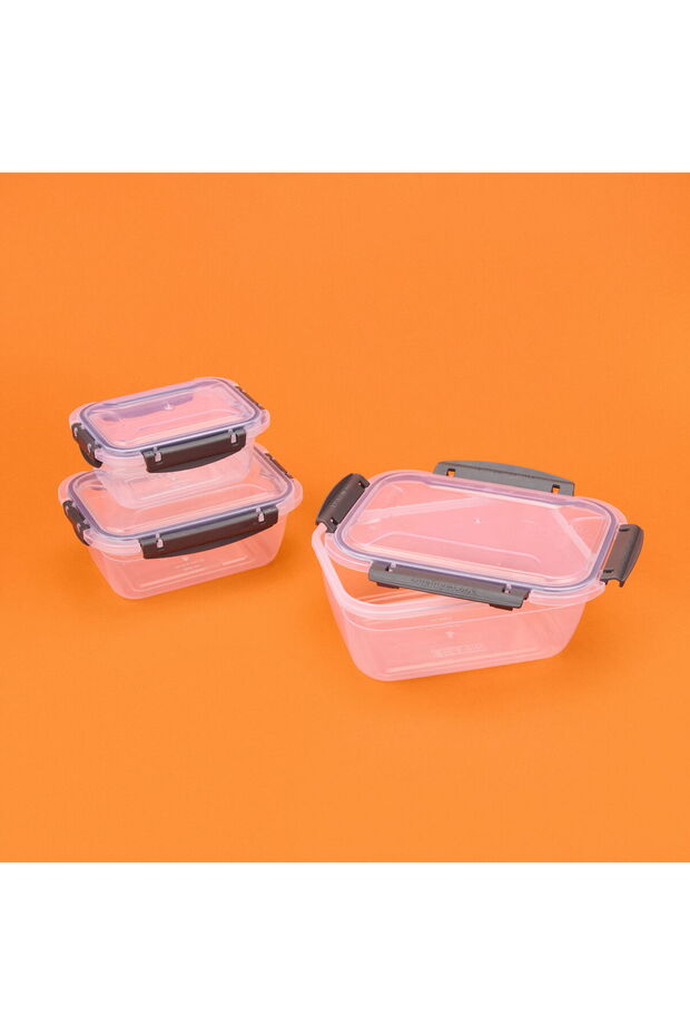 حاوية تخزين بلاستيكية مستطيلة الشكل محكمة الغلق - مدخنة - 1