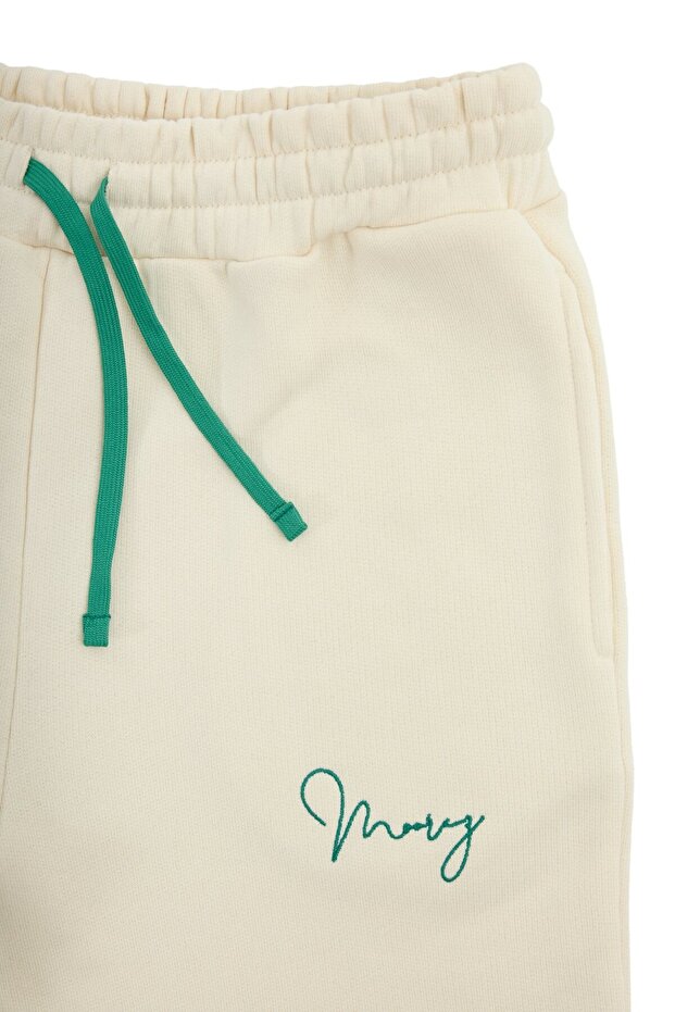 Ekru Yırtmaçlı Jogger - 5
