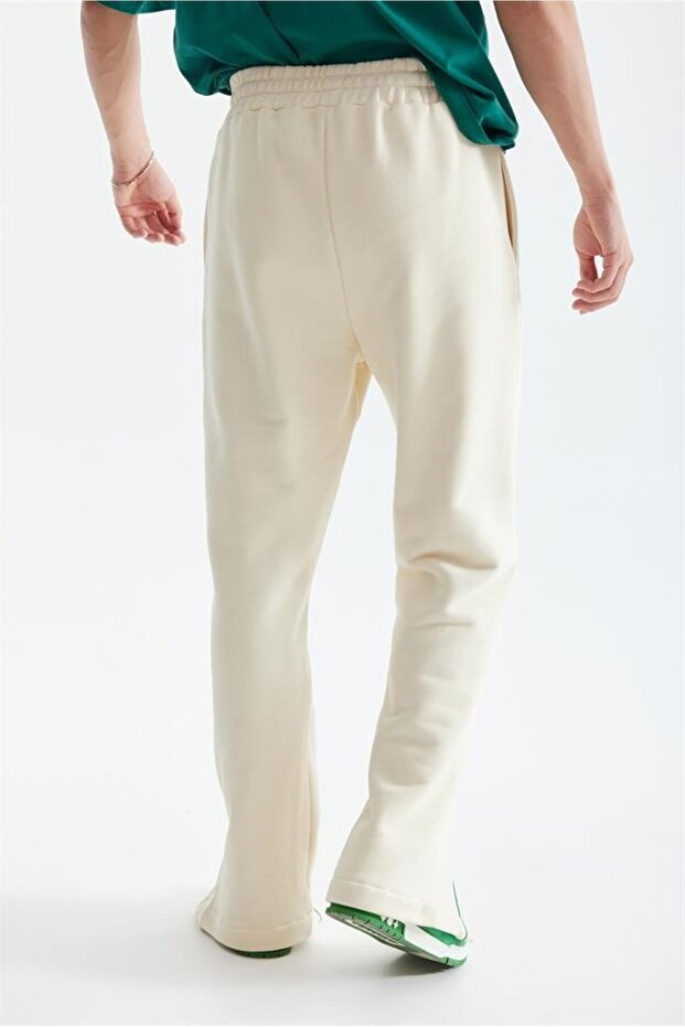 Ekru Yırtmaçlı Jogger - 4