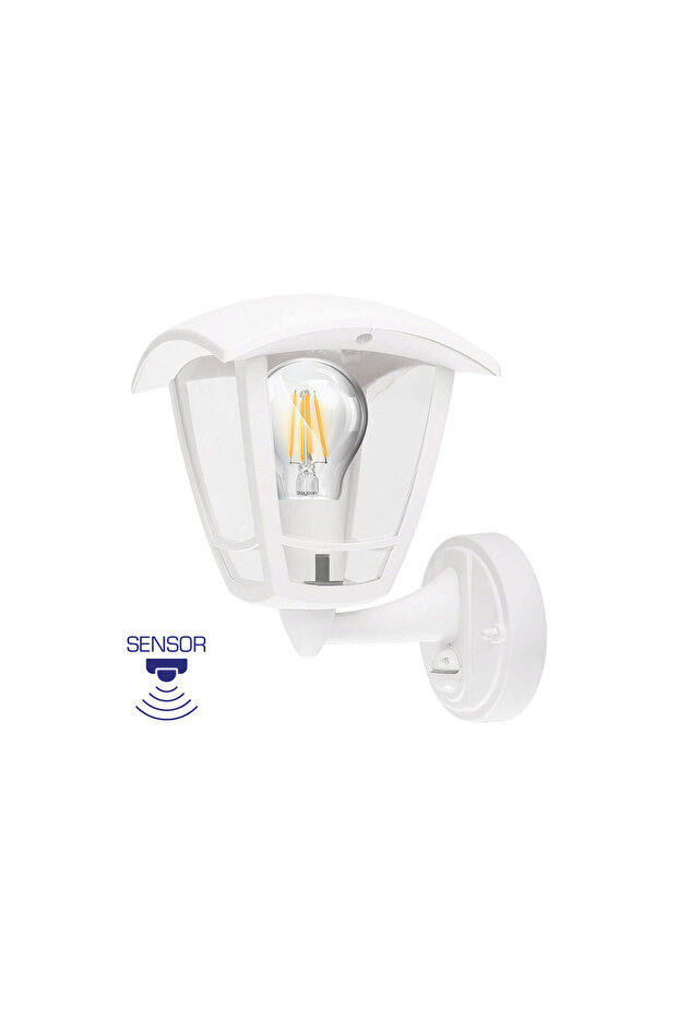 WHITE BERLIN ARM LANTERN WITH SENSOR E27 IP44 - 1