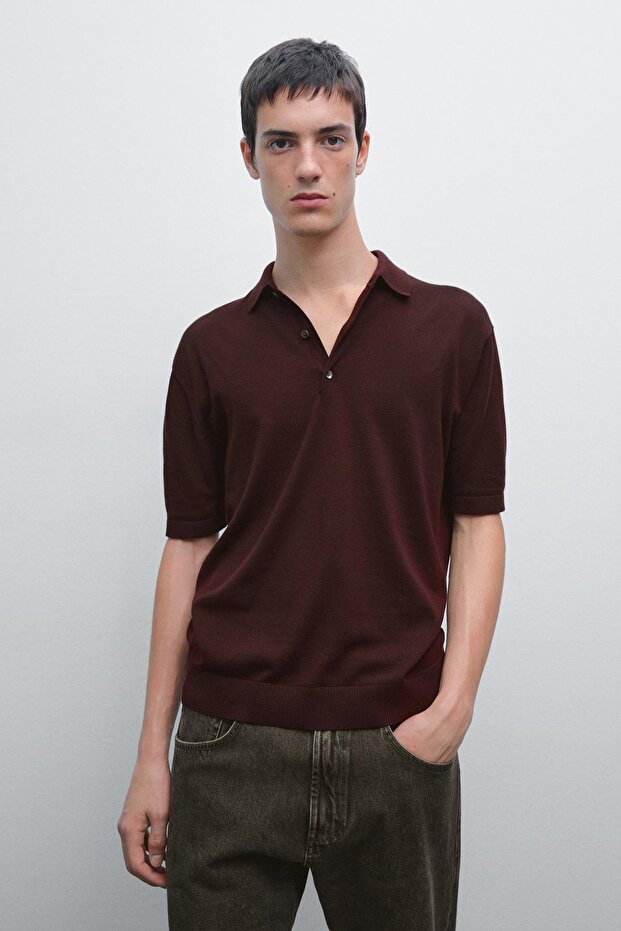 Kısa kollu triko polo t-shirt - 2