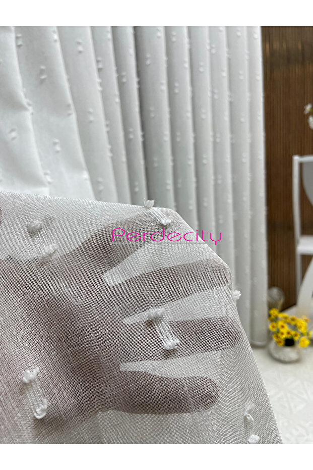 Bohemian Style Pompon Natural Linen Floor Tulle Curtain 1X3 Frequent Pile Ironing Not Ask