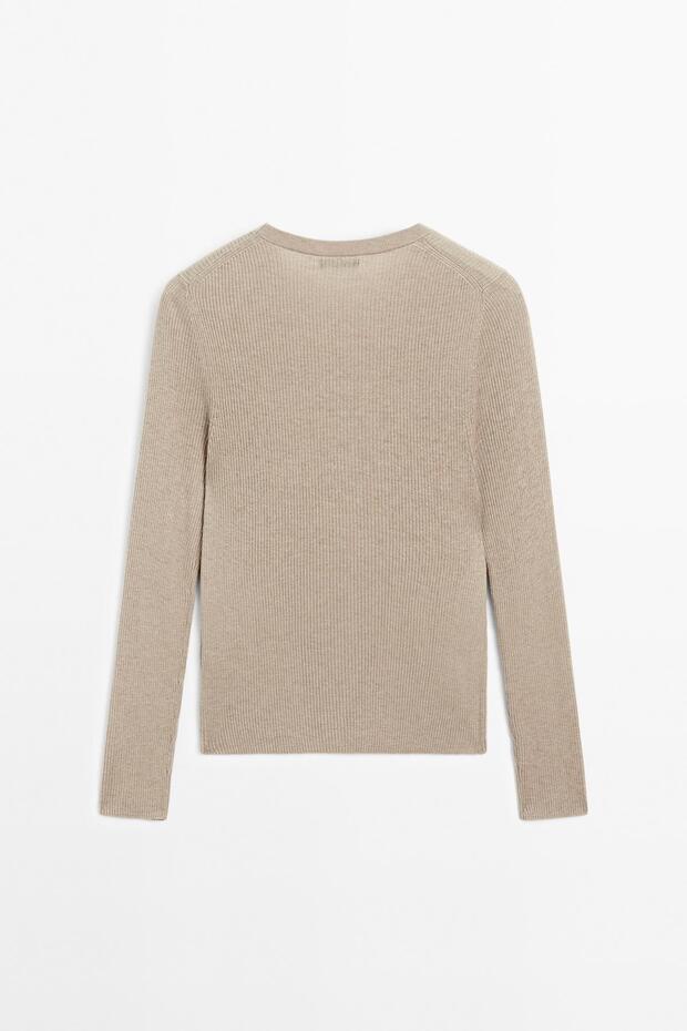 Ribbed knitted jumper with wool - 8